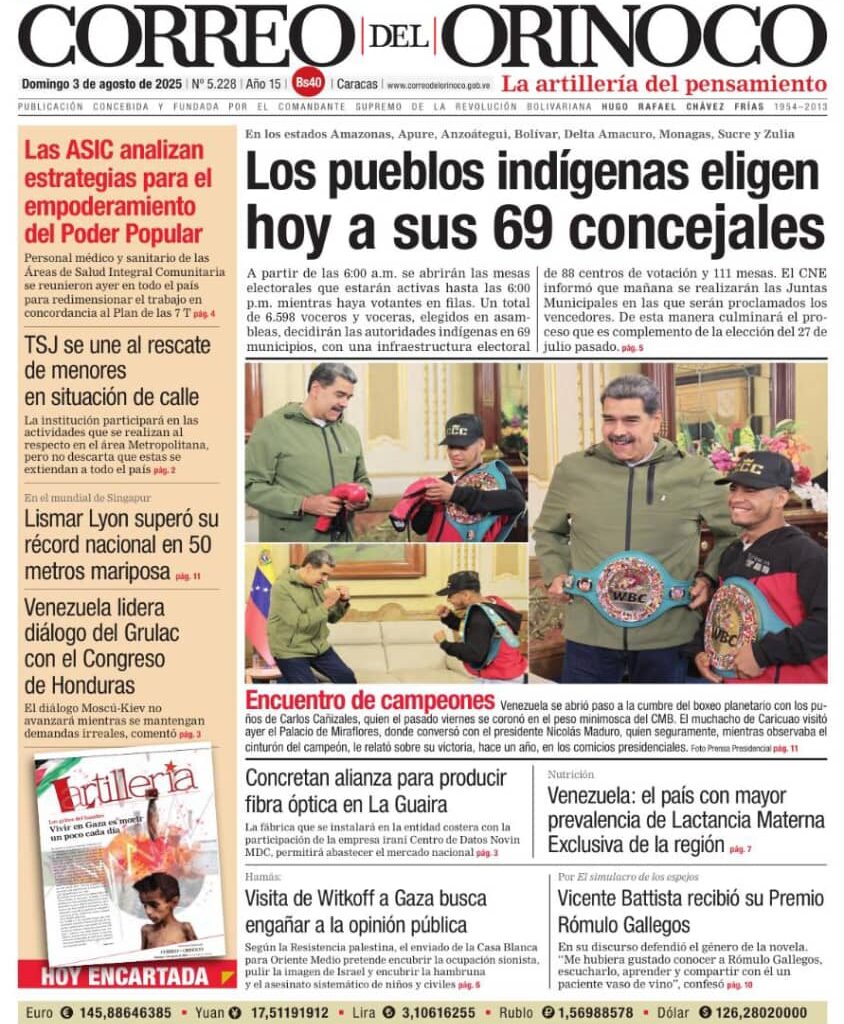 Edición Impresa Correo del Orinoco N° 5.228