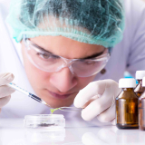 Pharmaceutical industry concept with scientist in the lab