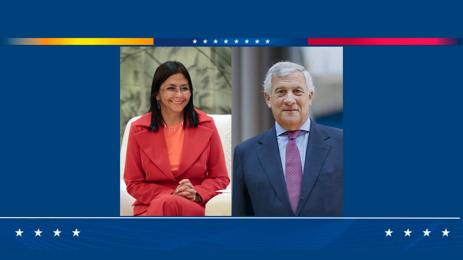 Presidenta (E) Delcy Rodríguez sostuvo diálogo telefónico con el ministro de Asuntos Exteriores de Italia, Antonio Tajani